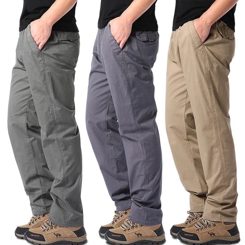 Pantalon d'été décontracté en coton pour hommes, salopette de Style fin, taille élastique, Sports de plein air, pantalon de travail ample,