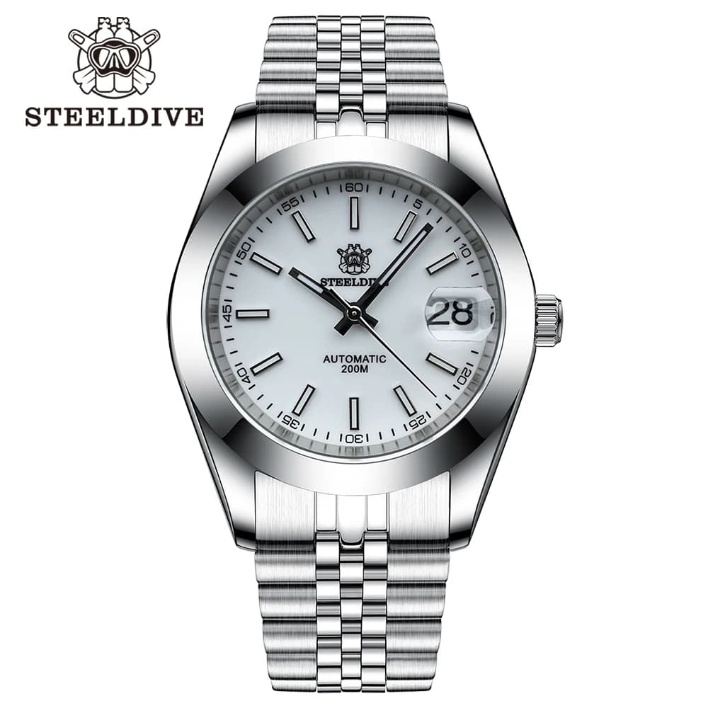 STEELDIVE – montre de plongée rétro pour hommes, saphir fantôme d'eau NH35, automatique et mécanique, étanche 20 bars, lumineuse, 1934