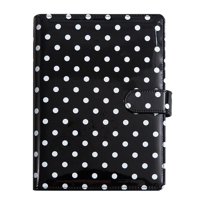 Nouvelle couverture de classeur en cuir PU A5 avec fermeture à boucle magnétique, carnet personnel à 6 anneaux pour organiser un agenda, pochettes