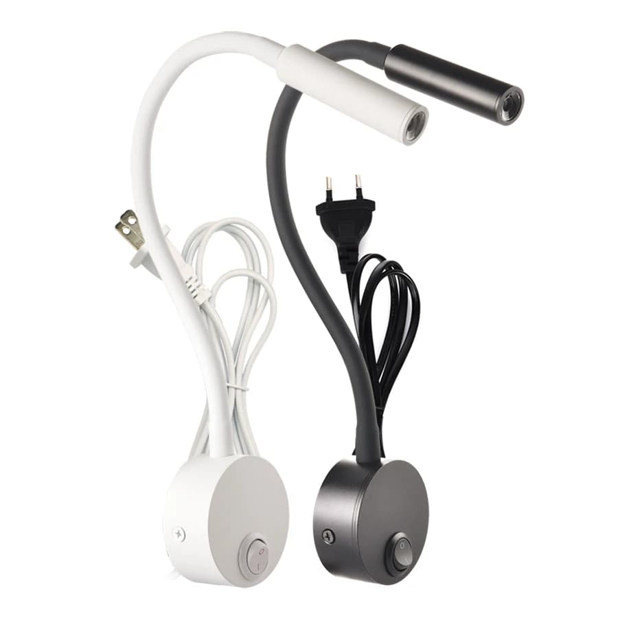3W applique appliques chevet travail étude lecture livre mur veilleuse luminaires Gooesneck ajuster Spot LED blanc noir argent