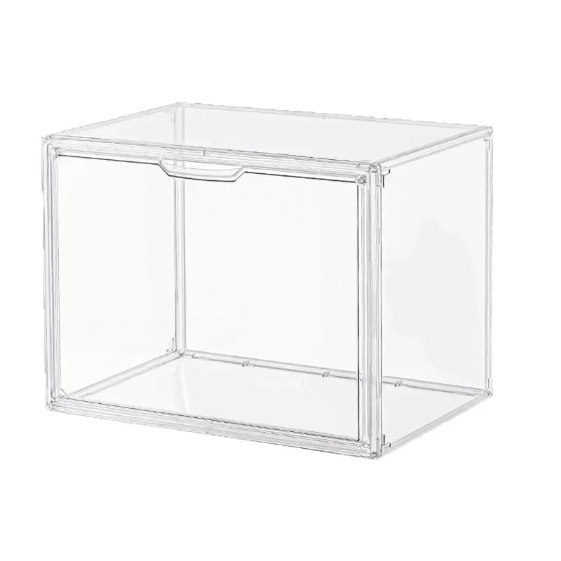 Boîte de rangement transparente, organisateur d'étagère, album, CD, bureau, vitrine anti-poussière, boîte de rangement pour livres, organisateur