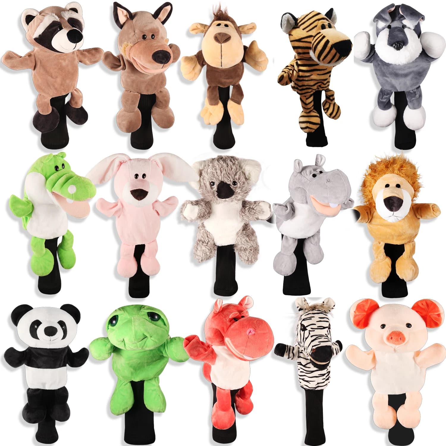 Toutes sortes de couvre-têtes de conducteur de club de golf en forme d'animaux, adaptés aux hommes et aux femmes, mascotte de club de golf,