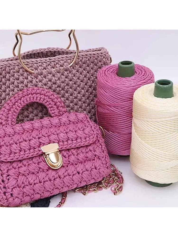 Fil de Crochet d'été, corde à glace, fil de 3mm pour sac à tricoter à la main, chapeaux de soleil, chaussures tissées, bricolage, coussin à