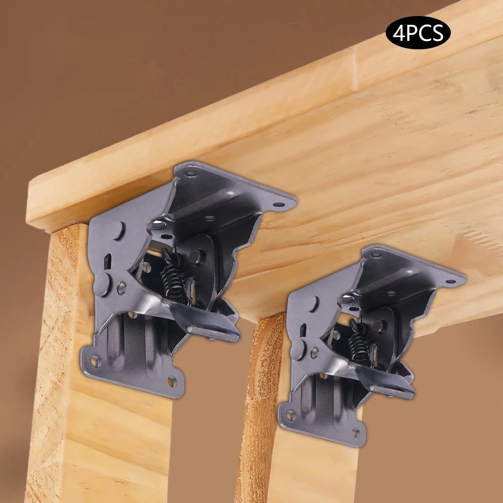 Supports pliants autobloquants 4 pièces 90 °   Charnière pliable 200KG, Support robuste pour tables, armoires, établis