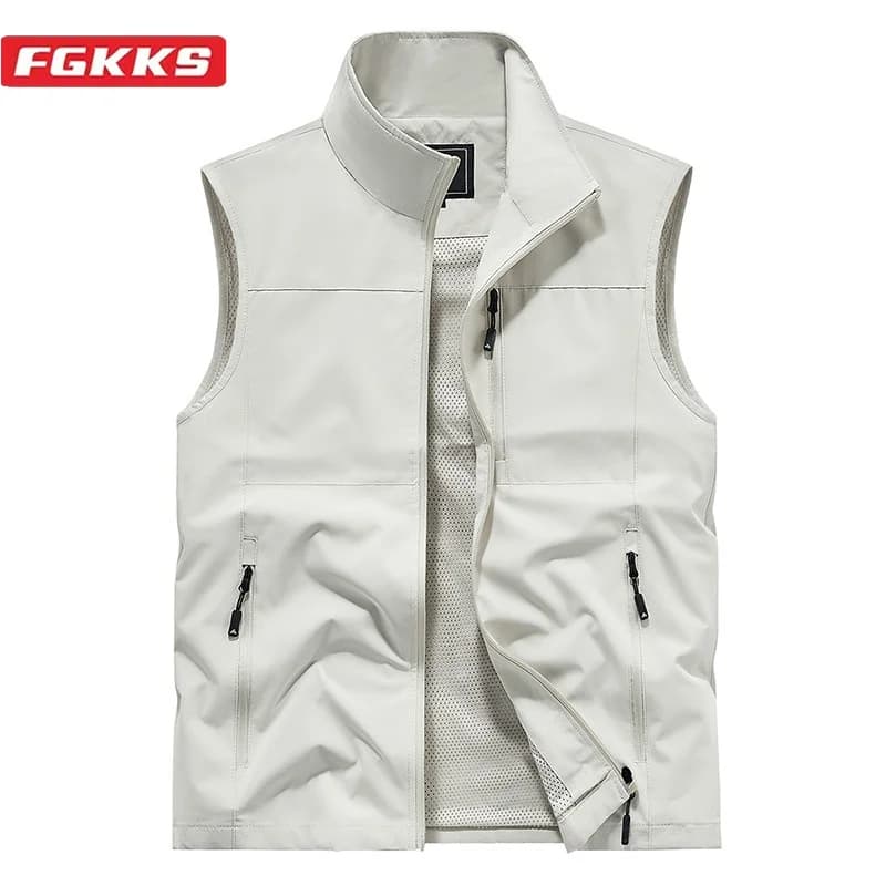 FGKKS 2024 gilet décontracté en plein air pour hommes grande poche manteau de mode conception de haute qualité vêtements de rue chauds gilet pour