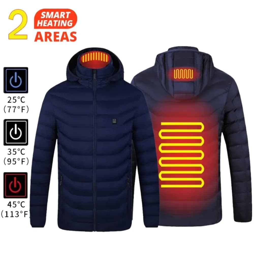 2 zones veste chauffante ski USB auto-chauffant vêtements coton lavé hiver manteaux chauds thermique Camping randonnée veste hommes femmes