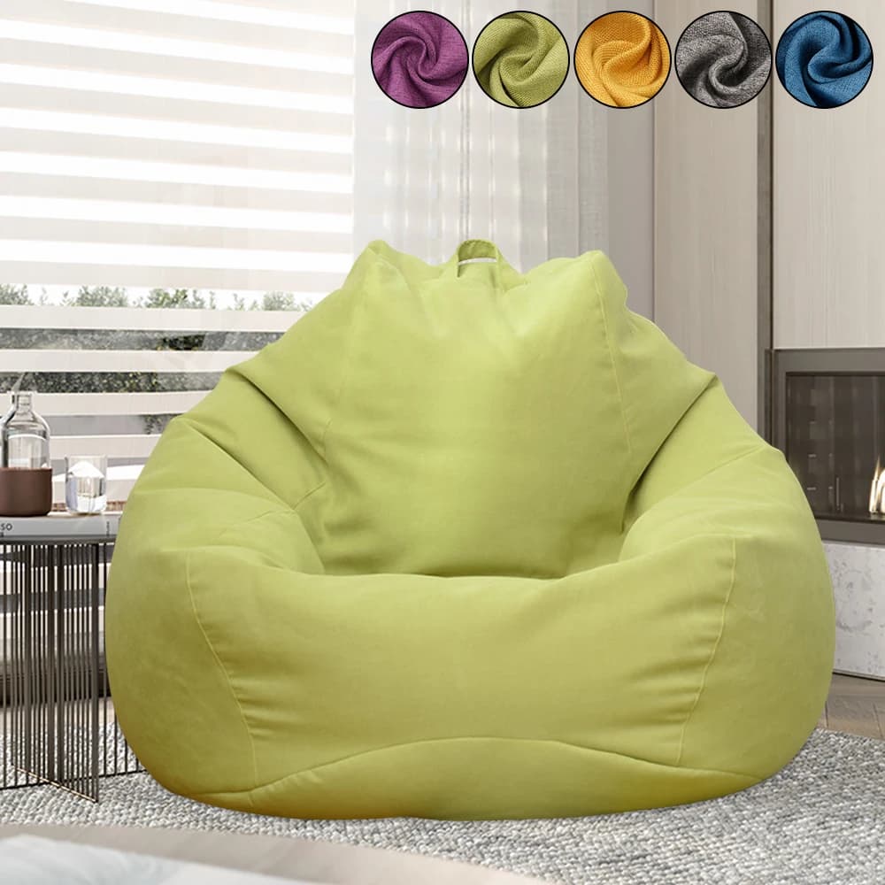 Housse de canapé paresseuse, housses de chaise solides sans remplissage, tissu en lin, siège de chaise longue, Pouf bouffant, Tatami, salon
