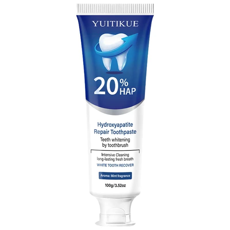 YUITIKUE 20 % dentifrice hydroxyapatite 100 g – Nettoyage et blanchiment en profondeur, sans fluorure et menthe fraîche, pour un sourire confiant