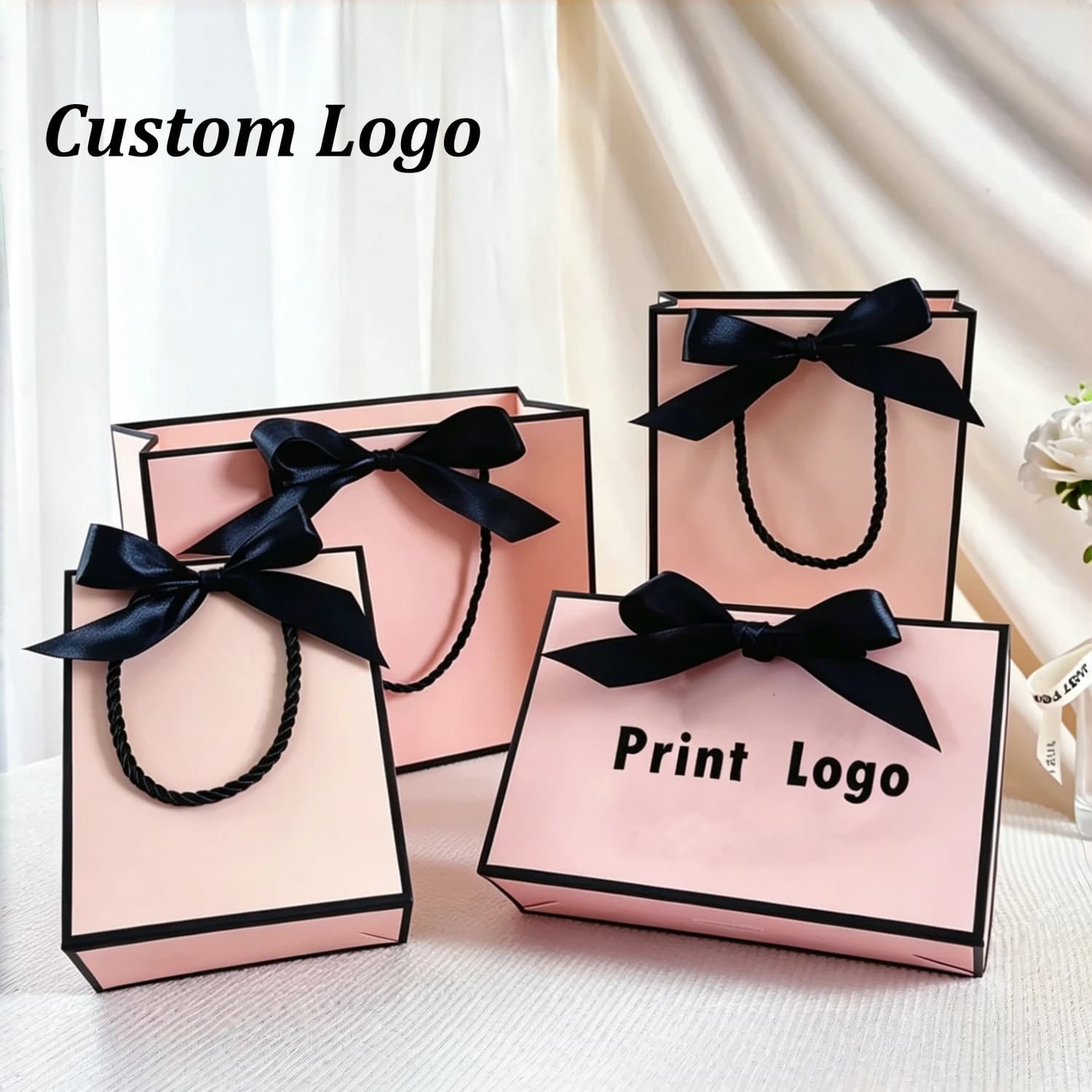Sac cadeau GT en papier avec logo personnalisé pour petites entreprises, faveurs de mariage, cadeaux de la Saint-Valentin, sacs GT personnalisés, 10