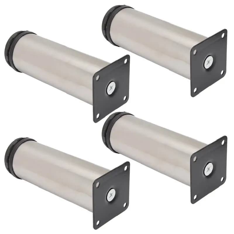 4 pièces de pieds de meubles réglables en acier inoxydable pour canapé-lit, table, lit, armoire, pieds de remplacement en métal, hauteur de 5 à