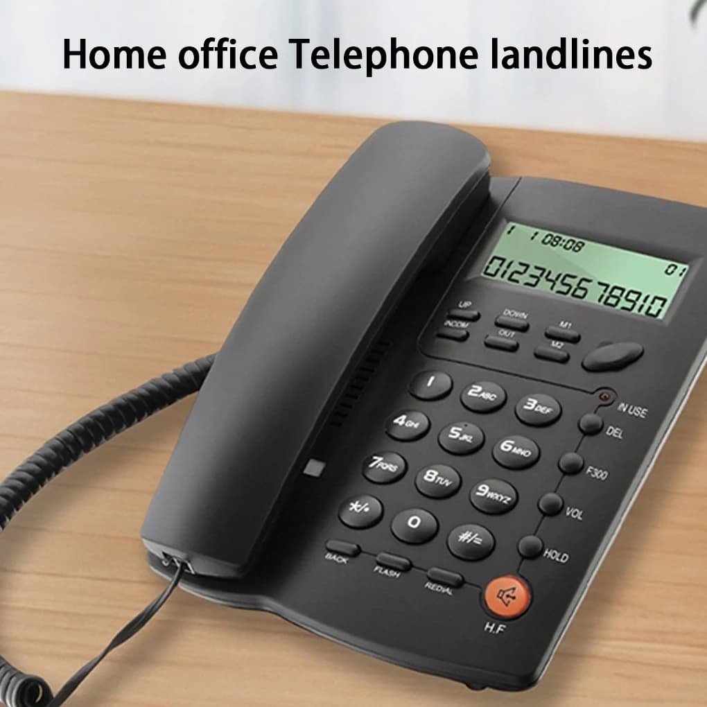 Téléphone filaire avec identification de l'appelant, téléphone fixe filaire pour la maison ou le bureau, téléphone fixe de bureau