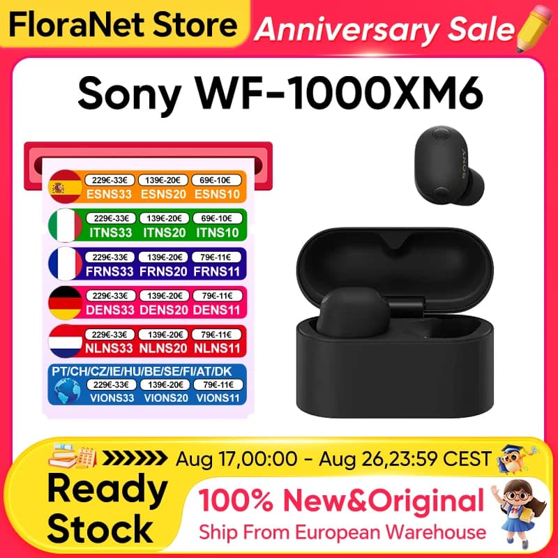 Nouveaux écouteurs sans fil Sony WF-1000XM6 à réduction de bruit, écouteurs Bluetooth, audio haute résolution Ldac, autonomie de 24 heures,