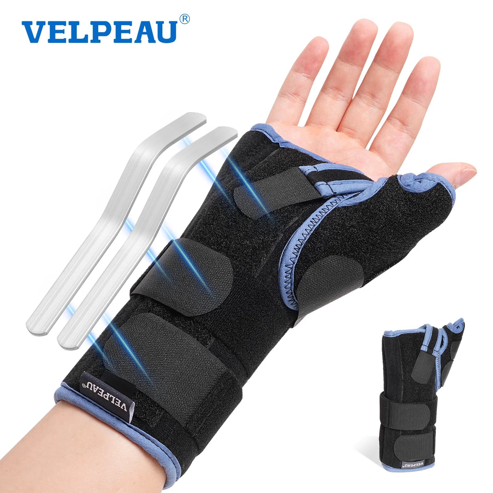 Attelle de poignet médicale VELPEAU pour douleur au canal carpien, tendinite et arthrite, attelle de poignet avec support de pouce réglable