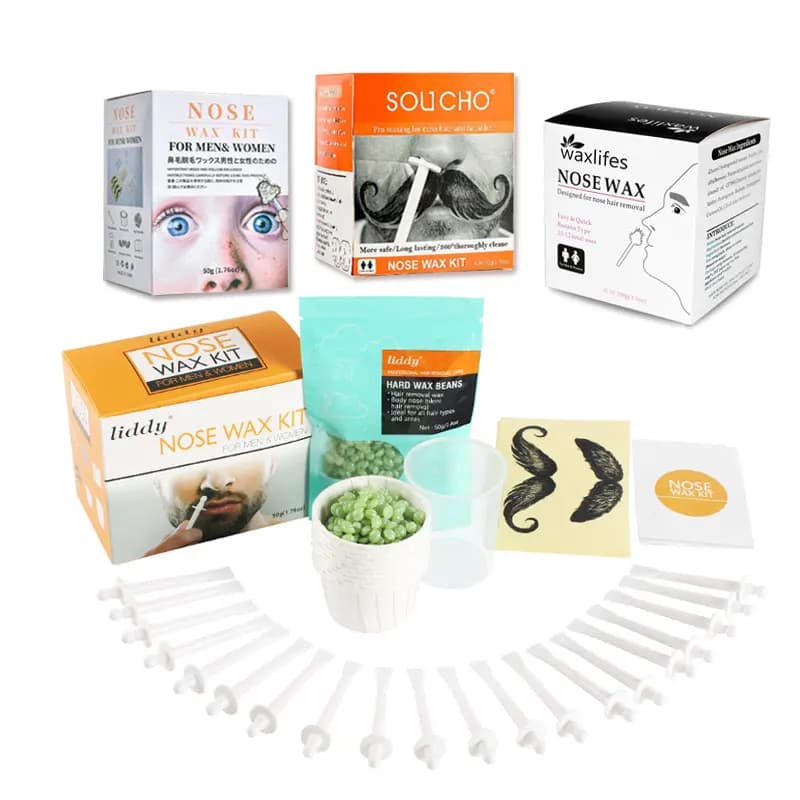 Kit de cire d'épilation indolore pour le nez, beauté à domicile, épilateur d'oreille, outils de cirage, nez, oreilles, lèvres, nettoyage des