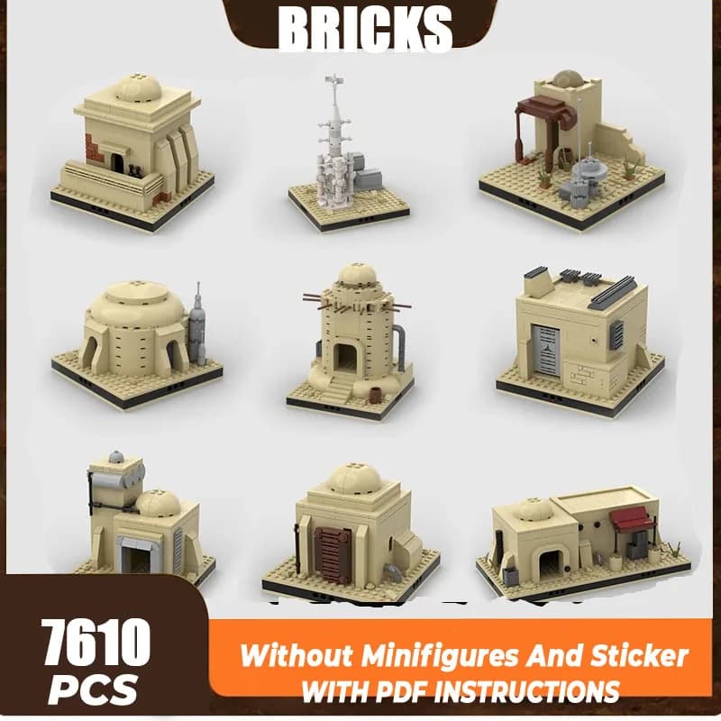 Décennie s de construction MOC, modèle de film populaire Star VAN, briques modulaires, espace, désert, maison, technologie, cadeaux de Noël,
