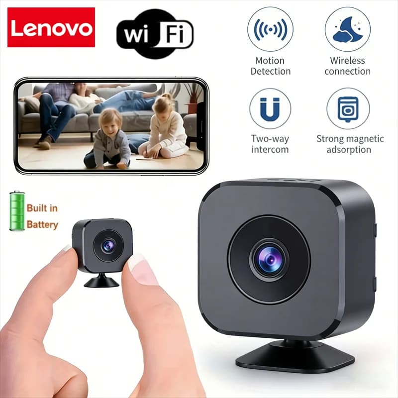 Caméra de surveillance sans fil Lenovo A9 Mini 1080P WiFi originale avec détection de mouvement et vision nocturne pour la sécurité et la
