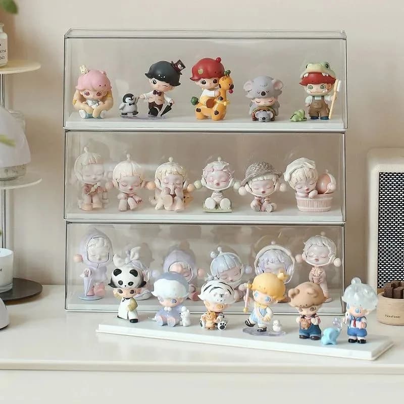 Présentoir de figurines d'action en acrylique, boîte de rangement transparente pour poupées, support organisateur de jouets pour vitrine de