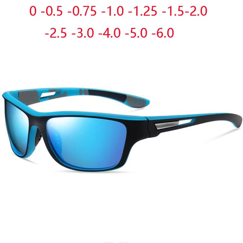 Lunettes de soleil carrées pour myopie, Sport de plein air, polarisées, mode, Anti-éblouissement, coupe-vent, sur Prescription, 0 -0.5 -0.75 à-6.0