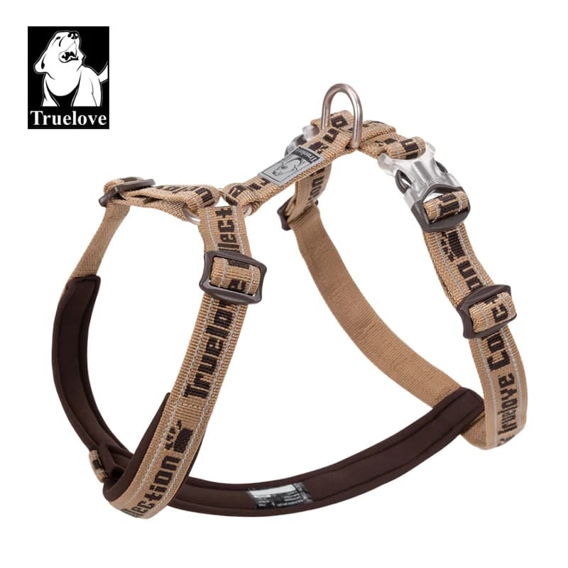 Harnais pour chien Truelove TLH6371 résistant aux tiraillements, tissu en nylon doux avec réflecteur haute visibilité et corde en fibre, pour
