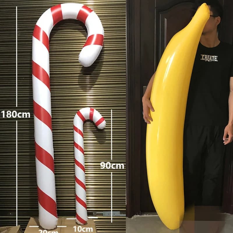 Décoration de banane géante, cannes de noël gonflables, ballon sucette pour ornements de fête à domicile, accessoires d'ambiance de Bar, 2025