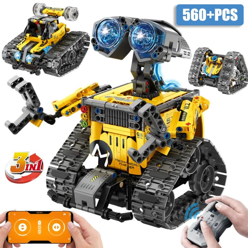 Ville technique MOC 4 en 1, 560 pièces, modèle de Robot RC, blocs de construction créatifs, Transformation, briques, jouets pour enfants, cadeaux