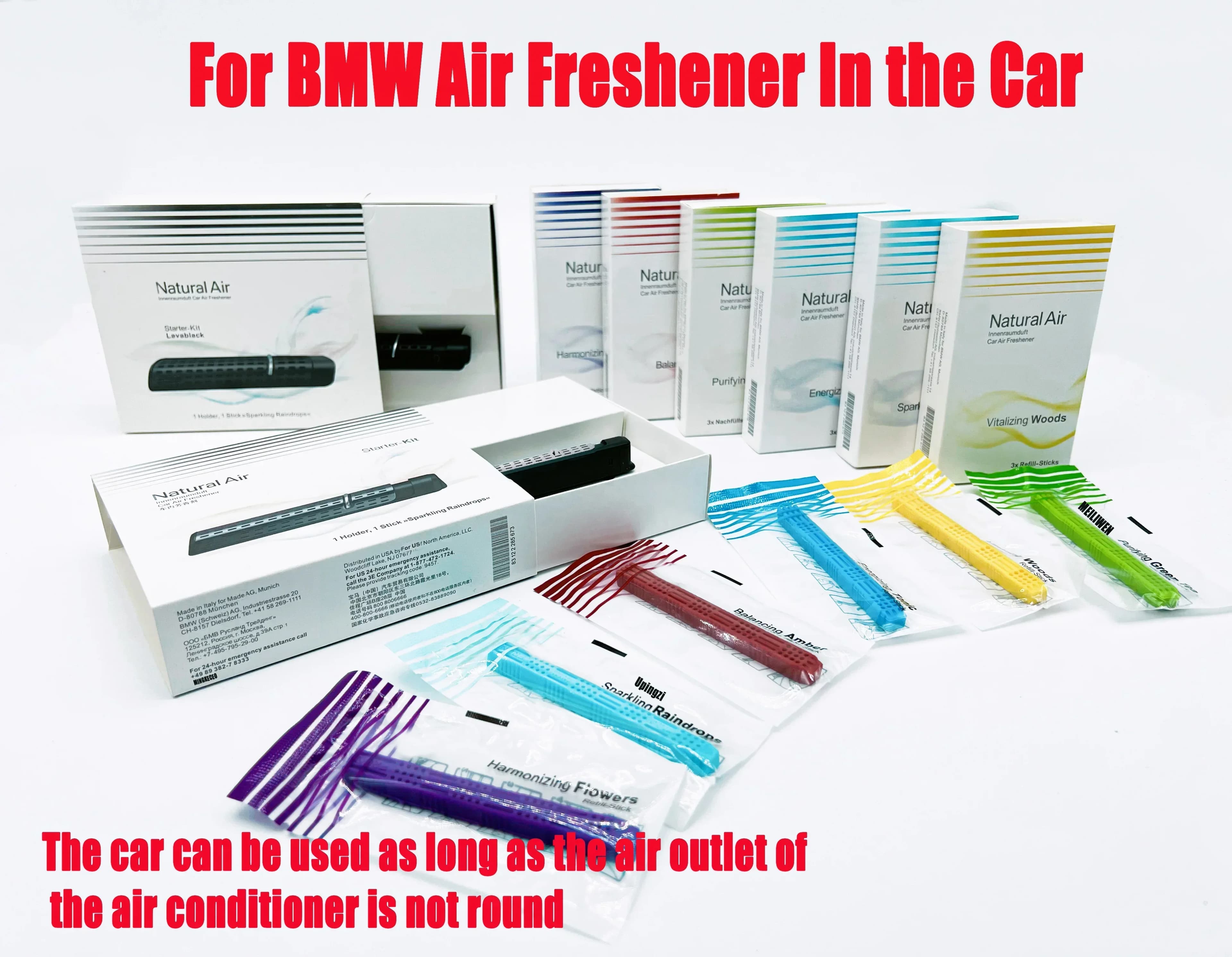 Désodorisant de voiture pour BMW parfum 6 odeurs sortie d'air originale pince d'aromathérapie accessoires d'intérieur automobile parfum solide