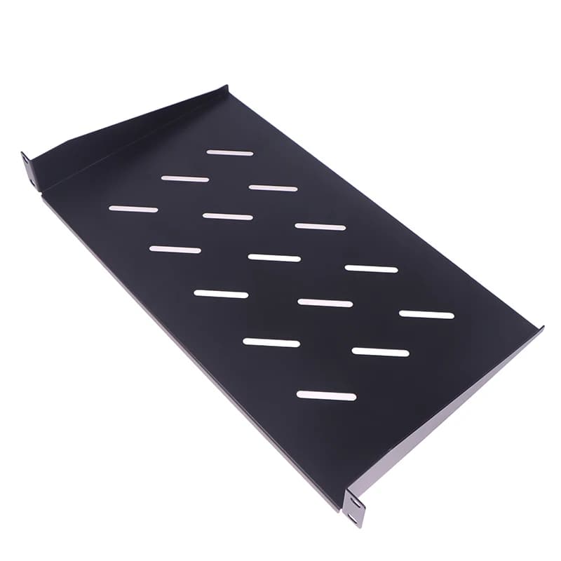 Étagère de rack de serveur 1U, largeur 482,6 mm, profondeur 200/250/300 mm, épaisseur 1,2 mm, plateau de montage fixe avec ventilation