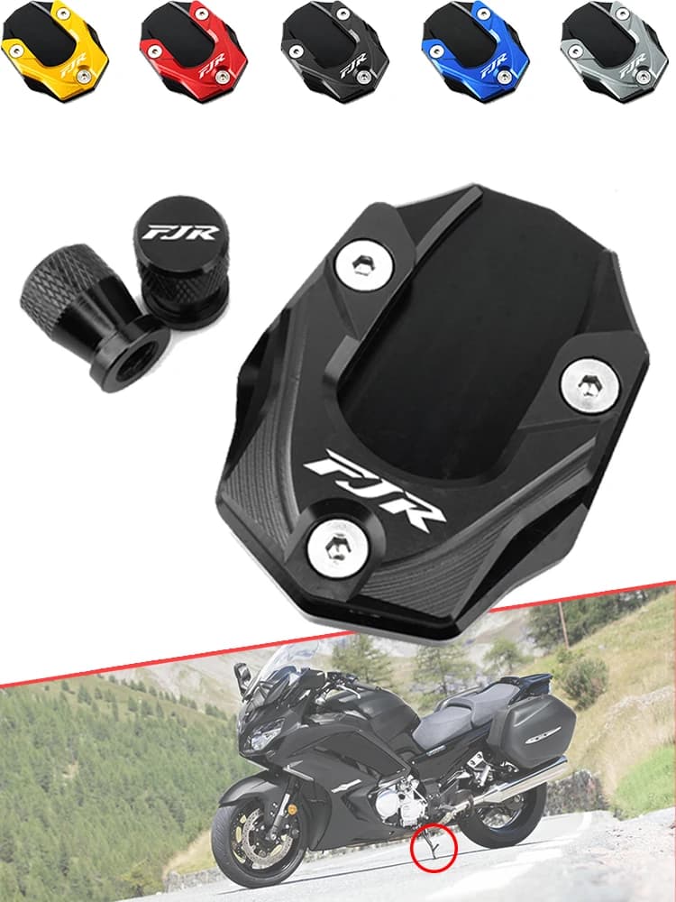 Nouveau pour YAMAHA FJR1300 FJR 1300 2001-2017 2018 2019 pied de moto béquille latérale agrandisseur plaque de Support béquille rallonge