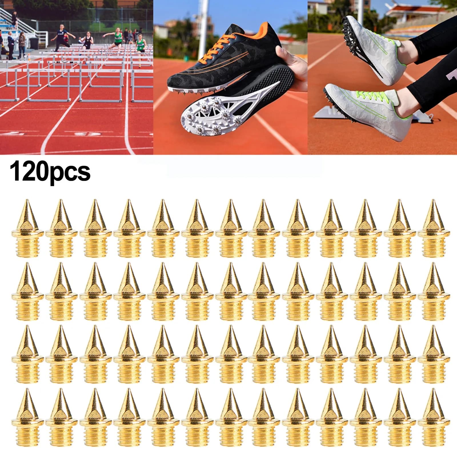 120 pièces 1/4 pouces pointes de piste pointes en acier pour pointes de chaussures remplacements pour la course Camping chaussures pointes