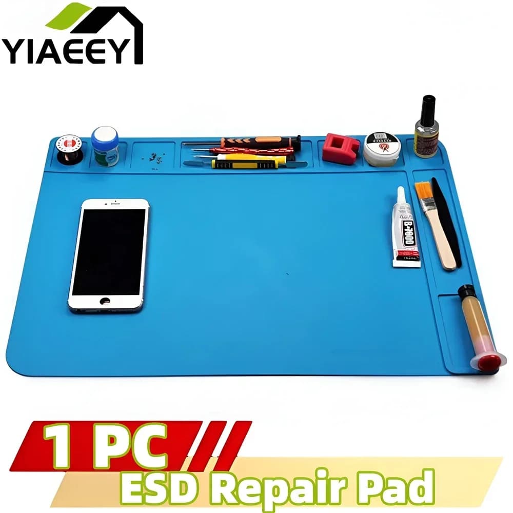 Tapis de soudage ESD antistatique, résistant à la chaleur, tapis de travail isolant, Kit de Station de soudage, tampon de réparation en Silicone,