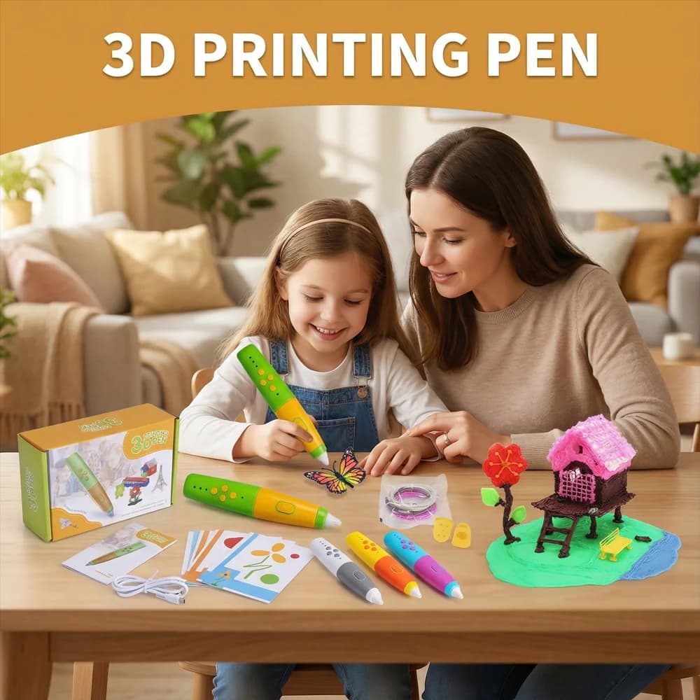 Ensemble de stylos 3D de haute qualité pour enfants garçons filles cadeau d'anniversaire de noël stylo d'impression 3d basse température avec