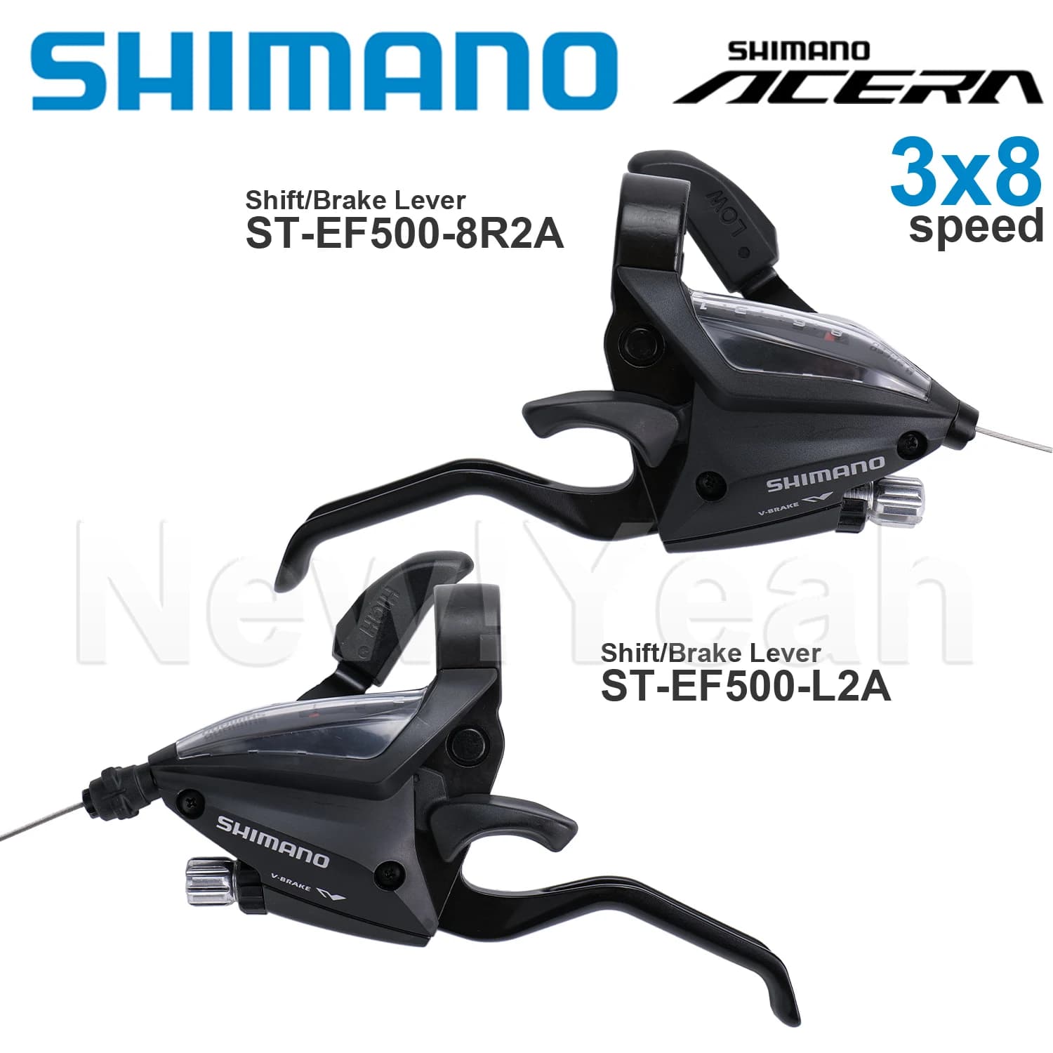 Levier de changement de vitesse/frein SHIMANO ACERA EF500 3x8 vitesses ST-EF500-L2A ST-EF500-8R2A - Levier 2 doigts - Pièces d'origine
