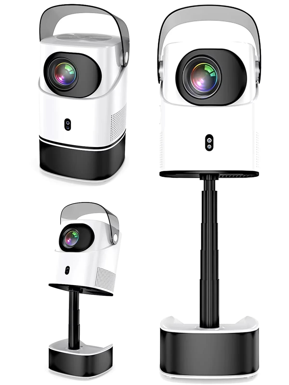 Projecteur Audio 3-en-1 Android 11 500 ANSI Lumen Double Wifi6 BT5.4 pour Home Cinéma, Prise en Charge 4K, Projecteur Portable
