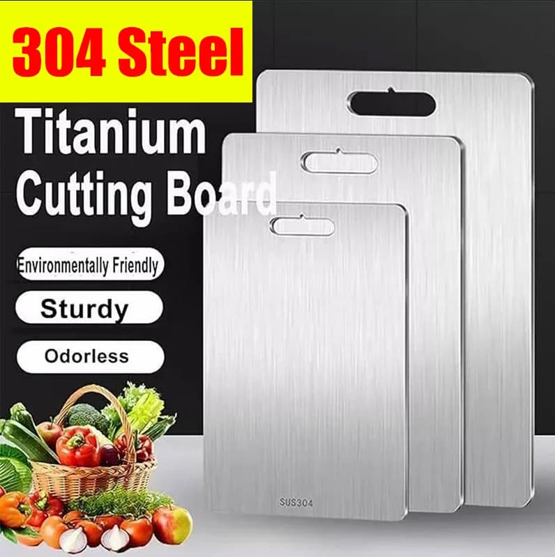 Tablettes De Coupe Pour Cuisine En Acier Inoxydable 304 Antidérapantes Épaisses Double Face De Grade Alimentaire Portatives Pour Le Coupe De Fruits