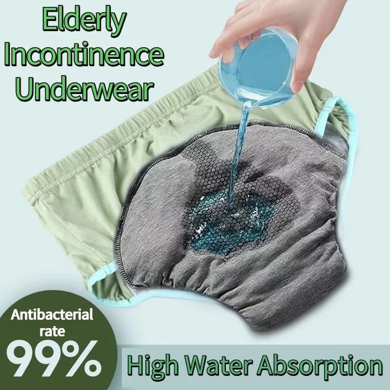 Couche-culotte en coton graphène à haute Absorption pour personnes âgées, Anti-fuite latérale, slip lavable, soins du lit, fuite d'urine,