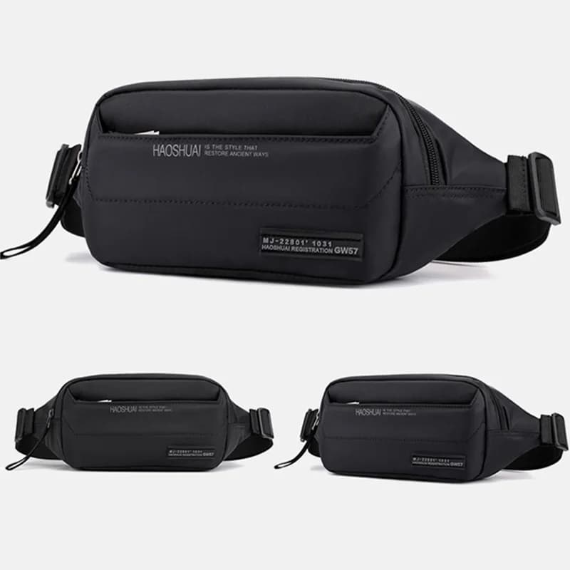 Hommes taille Fanny Pack hanche Bum sac argent pochette multi-poches voyage randonnée sport mode Nylon mâle fronde poitrine Pack ceinture sacs