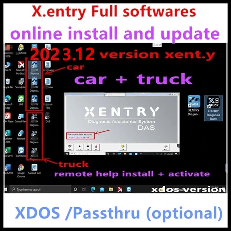 Le plus récent logiciel 2023.12 MB STAR sd C4/C5/C6 xentry DAS installer ou mise à niveau en ligne xentry 2023.12 version passthru pour openport 2.
