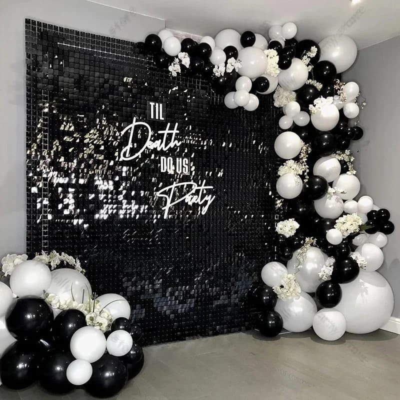 Guirlande de ballons en arc noir et blanc, 116 pièces, Kit de ballons en Latex pour réception-cadeau pour bébé, anniversaire, remise de diplôme,