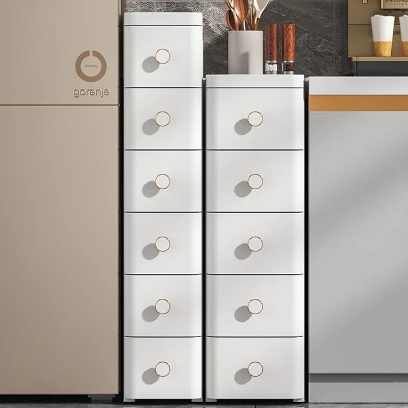 Armoire en plastique de type MELType, Armoire latérale étroite, Armoires créatives pour buanderie, oral et moderne