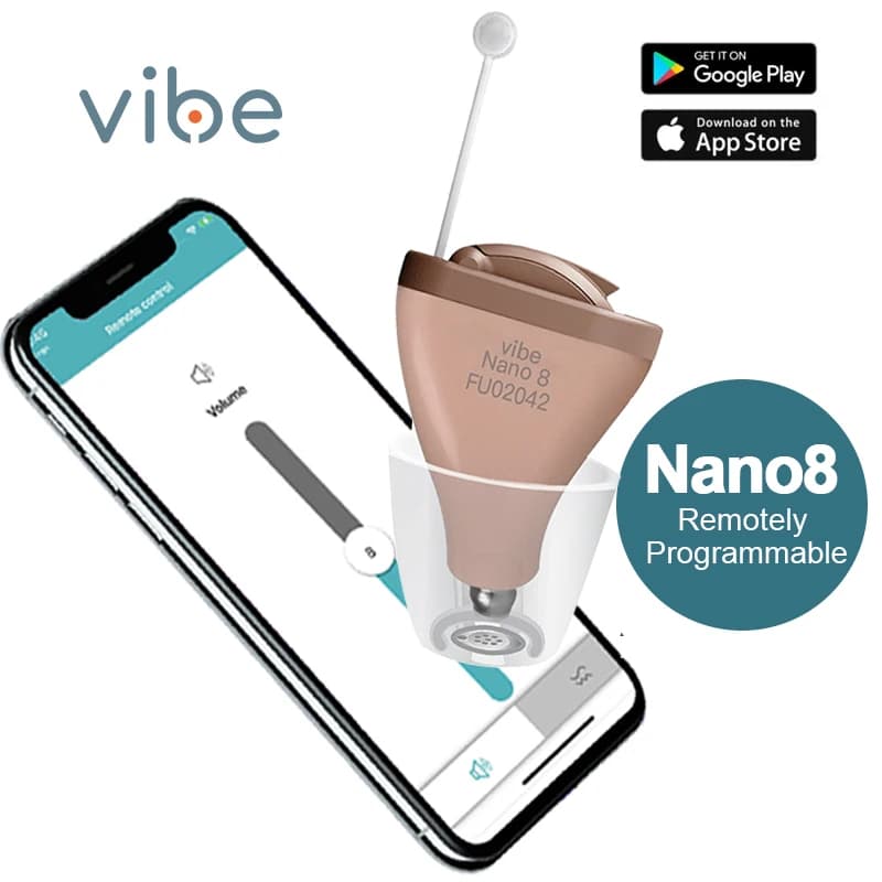 Vibe CIC dans l'oreille aides auditives numérique 8 canaux nano-revêtement appareil auditif aide auditive Programmable pour la surdité