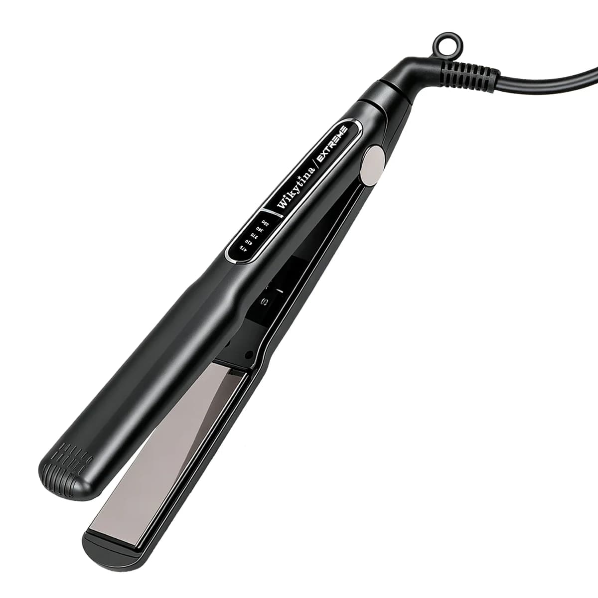 Lisseur-boucleur professionnel en titane 2-en-1 avec 5 réglages de chaleur, chauffe rapide, ions négatifs, fer à lisser de salon
