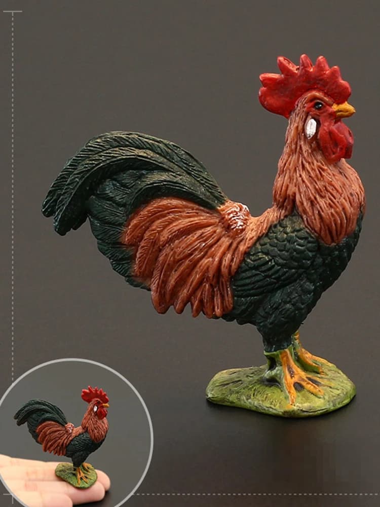 Modèles d'animaux de simulation réalistes : poulet domestique, coq, poule, poussin – Ornements et artisanat pour la décoration intérieure