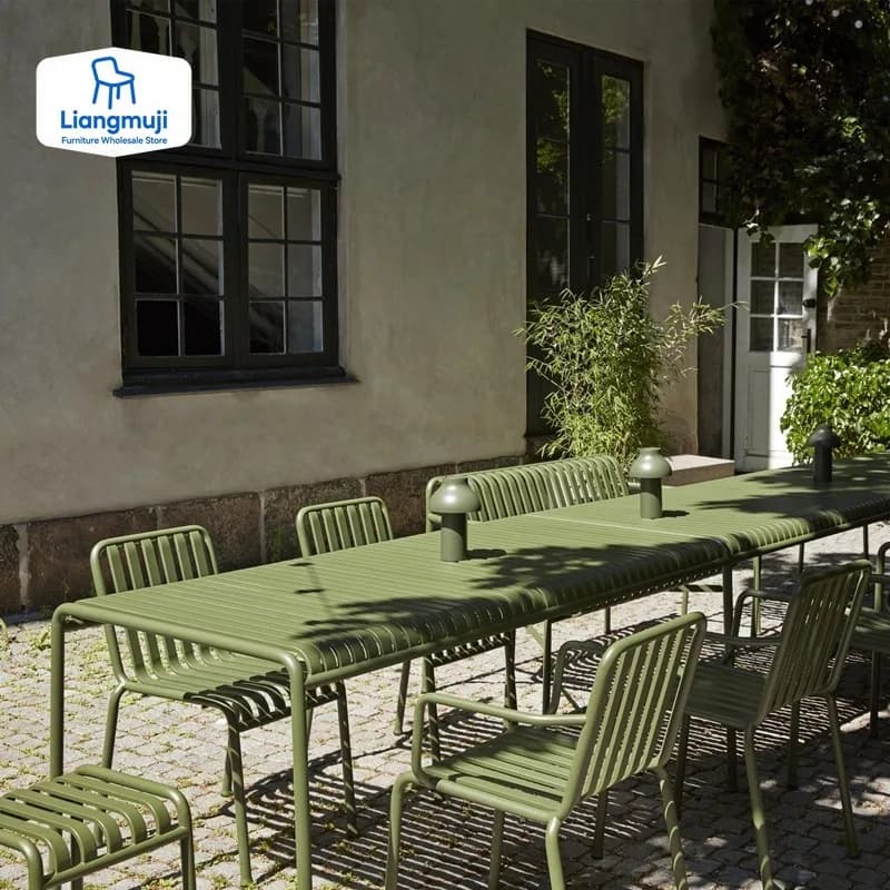 Tables et chaises d'extérieur modernes et simples pour cour de loisirs, magasin de thé au lait, café, couleur fer forgé, Tables d'extérieur et
