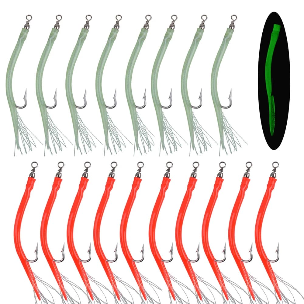 Hameçons de pêche à l'engreffe pour anguilles, leurres pour bar rayé, hameçons à jigging à tige longue en acier inoxydable, hameçons de