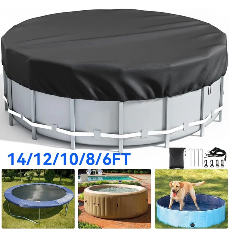 12/10/8/6FT couvertures solaires de piscine rondes pour piscines hors sol réservoir de Stock couvertures de piscine protecteur avec accessoires