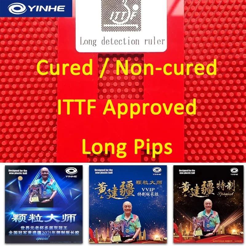 Caoutchouc de tennis de table Huang Jianjiang non durci, caoutchouc de ping-pong à picots longs OX, approuvé ITTF, caoutchouc de tennis de table