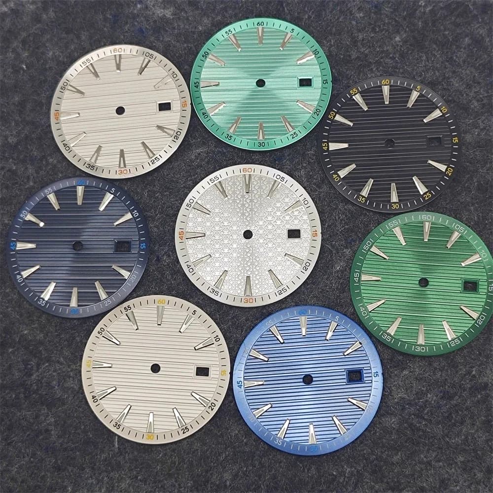 Cadran de montre multicolore 33.5MM, accessoires de montre, visages lumineux verts pour mouvement NH35 NH36 4R 7S