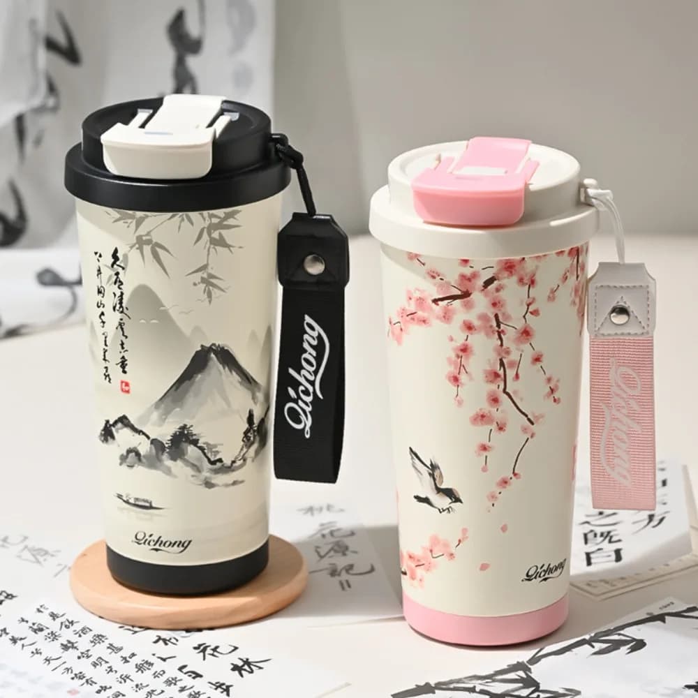 Tasse isotherme double couche en acier inoxydable, tasse à café réutilisable, tasse sous vide portable, voyage, nouveau style, 500ml