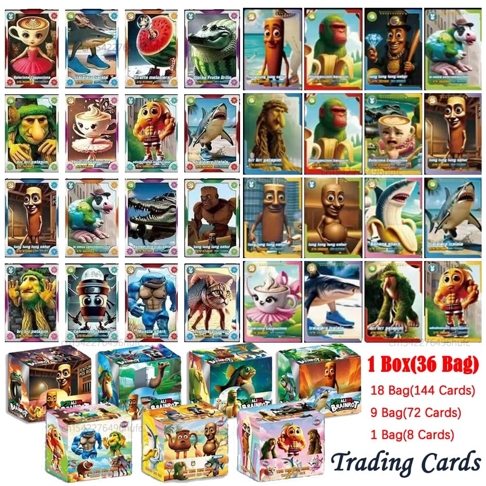 Tung Tung Tung Sahur Tralalero Tralala jeu de cartes jouet cartes à collectionner italien Brainrot cartes de Collection pour enfants cadeaux de