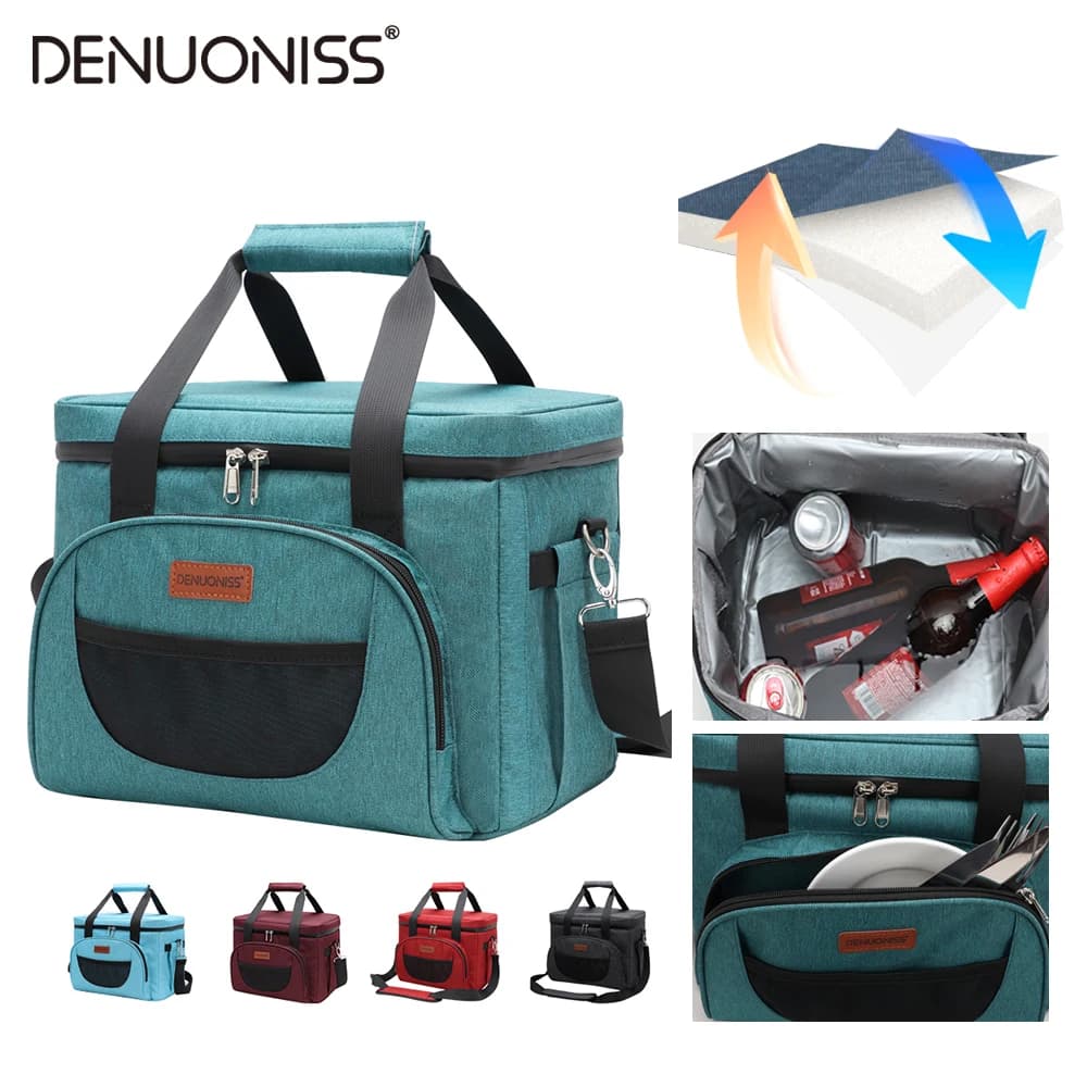 DENUONISS 16/28L sac isotherme à bandoulière pour aliments sac thermique pique-nique Camping sac isotherme étanche et anti-fuite personnalisé